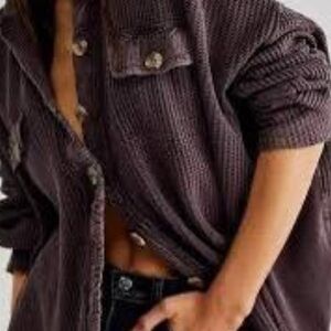 Free People | FP One Scout Jacket Top | waffle knit top best for xl